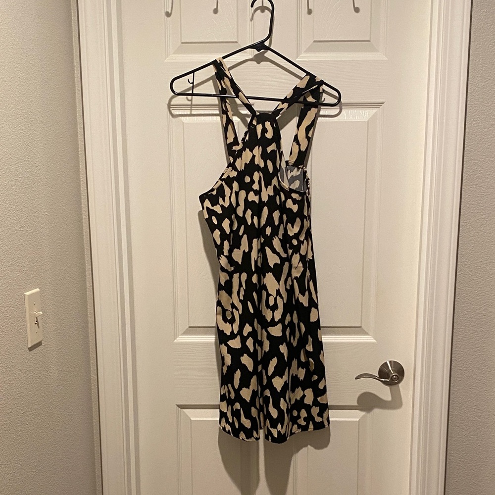 SHEIN Black and Cream Patterned Dress